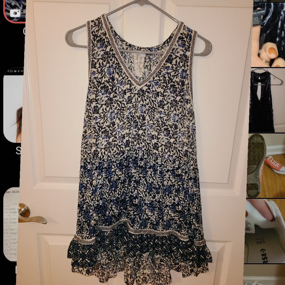 Blue Paisley print dress